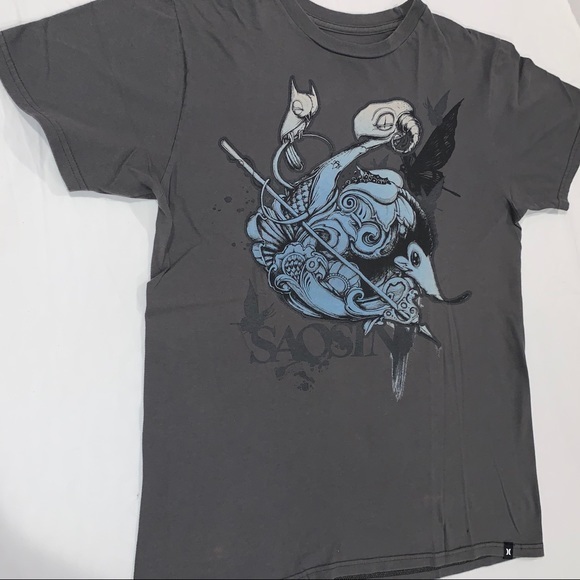 HURLEY SHORT SLEEVE T-SHIRT OLD SCHOOL - Picture 1 of 5